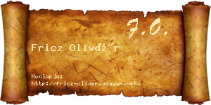 Fricz Olivér névjegykártya